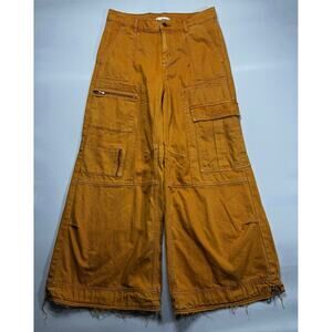 BDG Women's Extreme Wide Leg Utility Orange Denim Jeans - Size 29 (31x29)